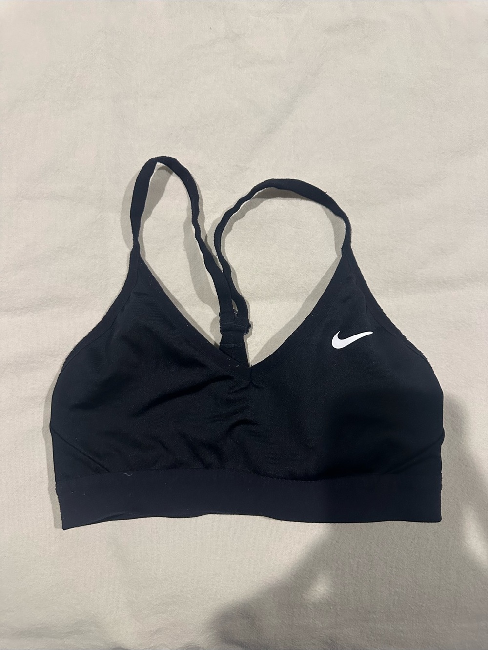 Nike Black Sports Bra with White Swoosh